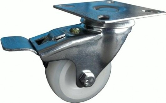 Колесная опора мебельная LONGWAY SCnb 25 поворотная с тормозом, нейлон, D-50 мм [00-00000364]