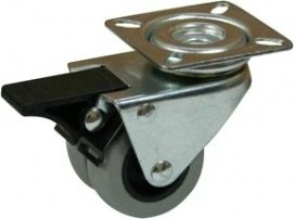 Колесная опора мебельная LONGWAY SCndb 25 поворотная, нейлон, сдвоенный ролик, D-50 мм [01130970]