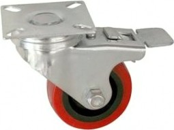 Колесная опора мебельная LONGWAY SCrb 25 поворотная с тормозом, полиуретан, D-50 мм [01230440]