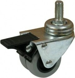 Колесная опора мебельная LONGWAY SCtndb 25 поворотная с тормозом, нейлон, болт 12 мм, D-50 мм [01131020]