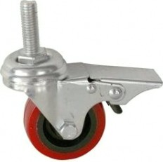 Колесная опора мебельная LONGWAY Sctrb 25 поворотная с торм. полиуретан, болт 10 мм, D-50 мм [01230650]