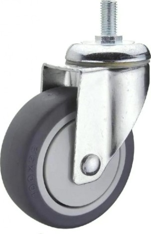 Колесная опора мебельная SCtkb 93 поворотная с тормозом, болт 10 мм D-75 мм [01230630]