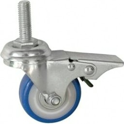 Колесная опора мебельная SCtvb 25 поворотная, PVC (синее), болт 10 мм, D-50 мм [01230670]