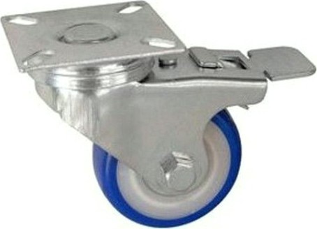 Колесная опора мебельная SCvb 25 поворотная, PVC, D-50 мм, с тормозом