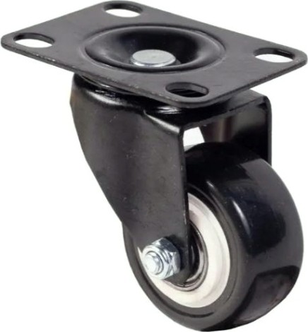 Колесная опора мебельная TOR SCZ 25 черное 50 мм (поворот. площ., pvc, полипропил. обо [1027252]