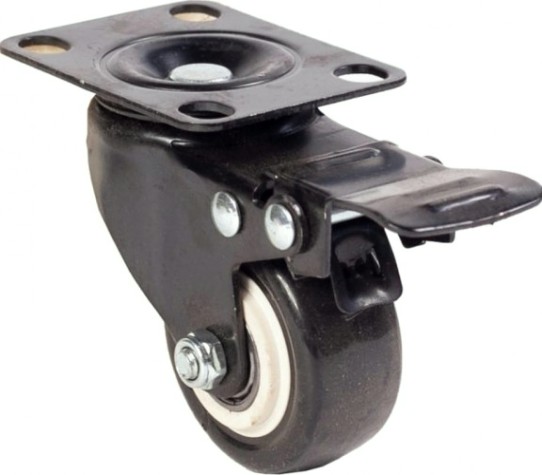 Колесная опора мебельная TOR SCzb 20 черное 40 мм (площ. с торм., pvc, полипропил. обод [1027255]