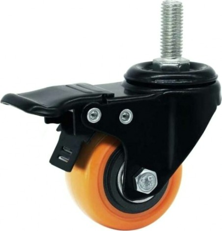 Колесная опора мебельная TOR SCZTB 25 черное 50 мм (болт-10, с тормозом, pvc, полипропил [1027261]