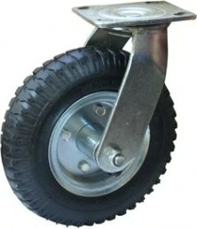 Колесная опора пневматическая LONGWAY PRS80 поворотная, платформенное крепление [01140250]