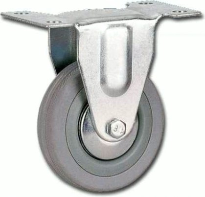 Колесная опора промышленная LONGWAY FC 46f неповоротная, серая резина, D-100 мм [01210220]