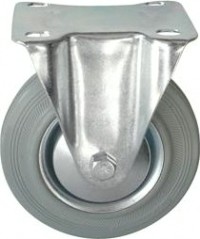 Колесная опора промышленная LONGWAY FC 54f неповоротная, серая резина, D-125 мм [01210230]