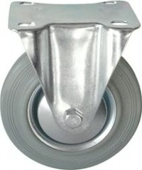 Колесная опора промышленная LONGWAY FC 92f неповоротная, серая резина, D-75 мм [01210260]