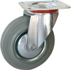 Колесная опора промышленная LONGWAY SC 93f поворотная, серая резина, D-75 мм [01210600]