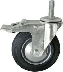 Колесная опора промышленная LONGWAY SCtb 55 поворотная с тормозом, болт 12 мм, D-125 мм [01210740]