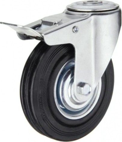 Колесная опора промышленная MFK-TORG 207-125 поворотная болт М12 с тормозом 125 мм [4005125]