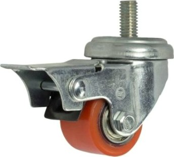 Колесная опора промышленная MFK-TORG 903035SB полиуретан, поворот., с тормозом, 35мм, болт м10 [1049035]