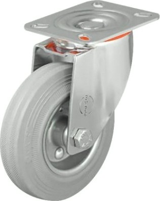 Колесная опора промышленная MFK-TORG EM01-SPRg-100 поворотная 100 мм серая резина Колесная опора промышленная MFK-TORG EM01-SPRg-100 поворотная 100 мм серая резина