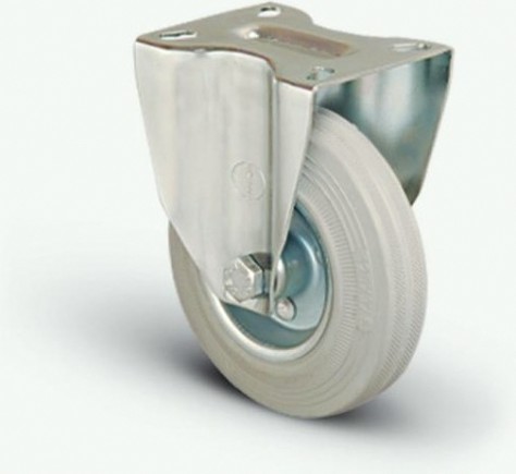 Колесная опора промышленная MFK-TORG EM02-SPRg-100 неповоротная 100 мм серая резина Колесная опора промышленная MFK-TORG EM02-SPRg-100 неповоротная 100 мм серая резина