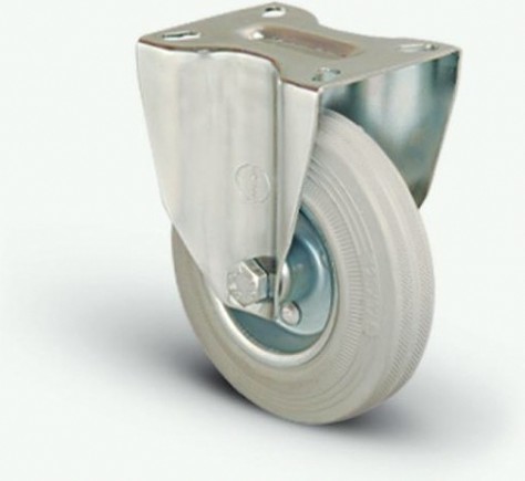 Колесная опора промышленная MFK-TORG EM02-SPRg-200 неповоротная 200 мм серая резина Колесная опора промышленная MFK-TORG EM02-SPRg-200 неповоротная 200 мм серая резина