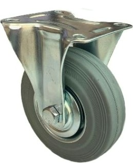 Колесная опора промышленная MFK-TORG FC80 неповоротная 200 мм серая резина [6052200]