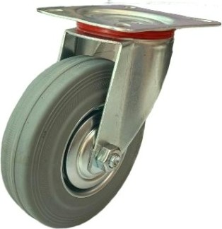 Колесная опора промышленная MFK-TORG SC55 поворотная 125 мм серая резина [6053125]