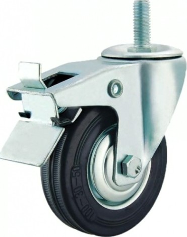 Колесная опора промышленная MFK-TORG SCTB55 поворотная болтовое крепление с торм. М14 125 мм [4009125]