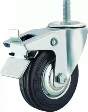 Колесная опора промышленная MFK-TORG SCTB93 поворотная болтовое крепление с торм. М12 75 мм [4009075 М12]