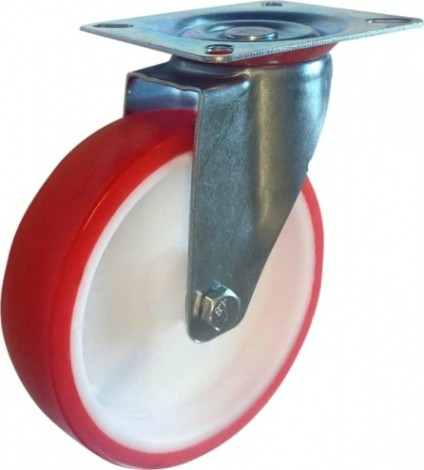 Колесная опора промышленная MFK-TORG SNP80 полиуретан,обод нейлоновый, поворот., 200мм [52023200]