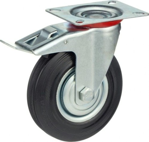 Колесная опора промышленная СТЕЛЛА-ТЕХНИК 4003-125 поворотная с тормозом, 125 мм, 100 кг