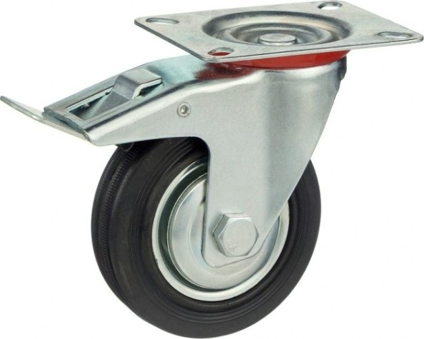 Колесная опора промышленная СТЕЛЛА-ТЕХНИК 4003-75 поворотная с тормозом, 75 мм, 50 кг