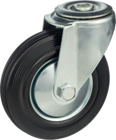 Колесная опора промышленная СТЕЛЛА-ТЕХНИК 4004-125 поворотная, под болт 12 мм, 125 м, 100 кг