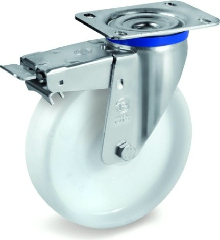 Колесная опора промышленная TELLURE ROTA 684 306 поворотная с тормозом, диаметр 200мм [684306]