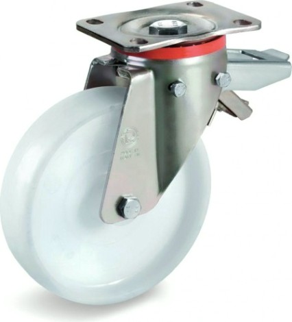 Колесная опора промышленная TELLURE ROTA 686 956 поворотная с задним тормозом, диаметр 200мм [686956]