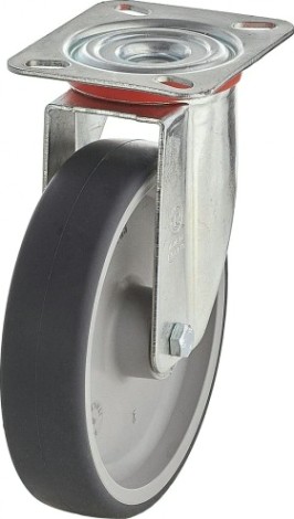 Колесная опора промышленная TELLURE ROTA 714 201 поворотная, диаметр 80мм, грузоподъемность 70кг, [714201]