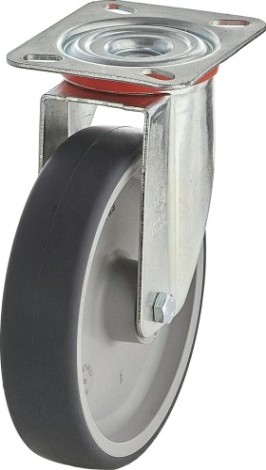 Колесная опора промышленная TELLURE ROTA 714 202 поворотная, диаметр 100мм, грузоподъемность 100кг, [714202]
