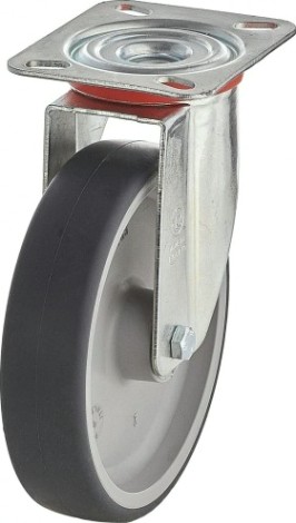 Колесная опора промышленная TELLURE ROTA 714 203 поворотная, диаметр 125мм, грузоподъемность 120кг, [714203]