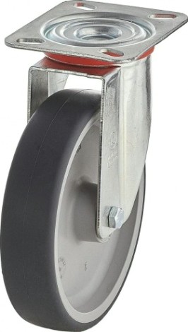 Колесная опора промышленная TELLURE ROTA 714 204 поворотная, диаметр 150мм, грузоподъемность 140кг, [714204]