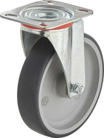 Колесная опора промышленная TELLURE ROTA 714 204 поворотная, диаметр 150мм, грузоподъемность 140кг, [714204]