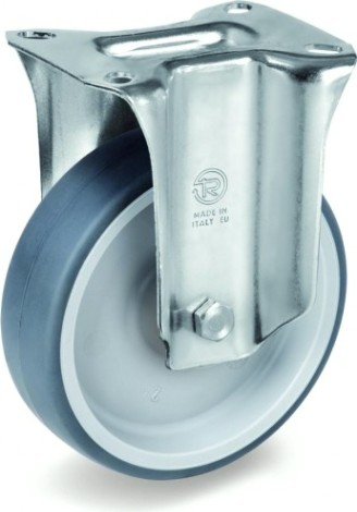 Колесная опора промышленная TELLURE ROTA 715 702 неповоротная, диаметр 100мм, грузоподъемность 100к [715702]