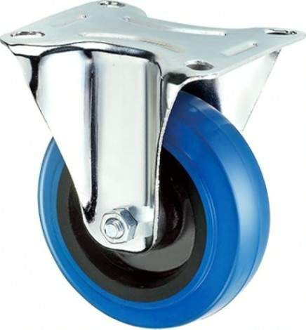 Колесная опора промышленная TOR FCL 54 неповоротное, платфор. крепление, синяя резина д. [1024393]