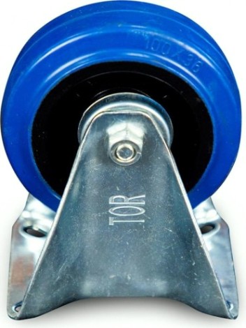 Колесная опора промышленная TOR FRCL 46 неповоротное, платфор. крепление, синяя резина д. [1024211]