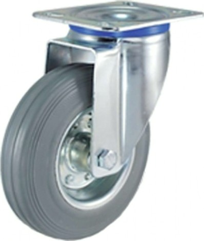 Колесная опора промышленная TOR SC 55 f 125 мм (площадка, поворотн., серая рез., роликопод [1027202]