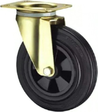 Колесная опора промышленная TOR SC63K для евроконтейнеров 160 мм (пл., пов., черн. рез., [1027291]