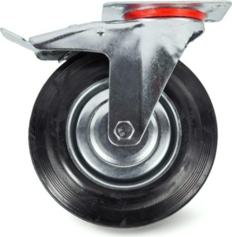 Колесная опора промышленная TOR SCB 55 f 125 мм (площадка, поворотн., тормоз, серая рез., р [1027214]