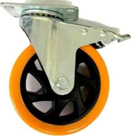 Колесная опора промышленная TOR SCBM 93 полиуретан 75 мм (поворот., тормоз, площадка, втул [1027248]