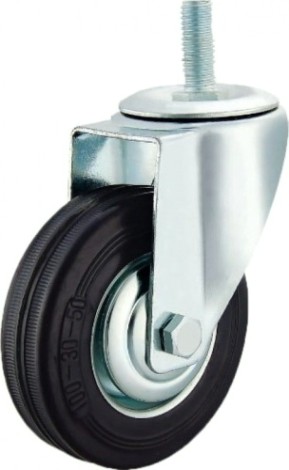 Колесная опора промышленная TOR Sct 80 200 мм (болт, поворотн., черн. рез., роликоподш.) [1027175]