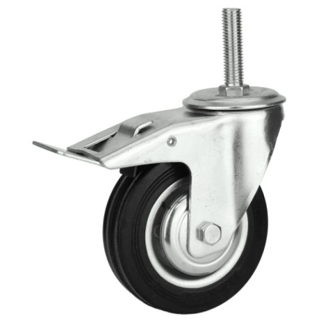 Колесная опора промышленная TOR SCtB 55 125 мм (болт, поворотн., тормоз, черн. рез., N [1045654]