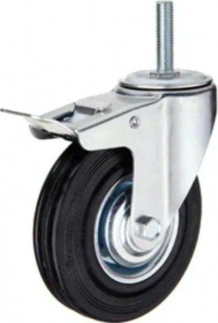 Колесная опора промышленная TOR SCtB 63 160 мм (болт, поворотн., тормоз, черн. рез., ролик [1027180]