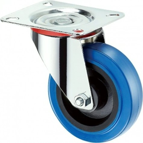 Колесная опора промышленная TOR SRCL 63 поворотное, платф. крепление, синяя резина д. 160 [1024206]