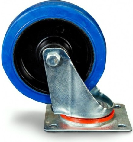 Колесная опора промышленная TOR SRCL 63 поворотное, платф. крепление, синяя резина д. 160 [1024391]