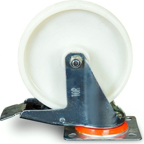 Колесная опора промышленная TOR SRCnb 80 полиэтилен 200 мм (площадка, поворотн., тормоз) [1024191]